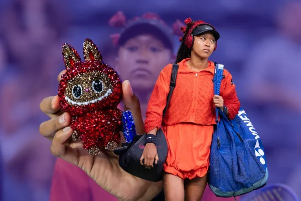 A imagem consiste em uma montagem de Naomi Osaka em jogo - Metrópoles