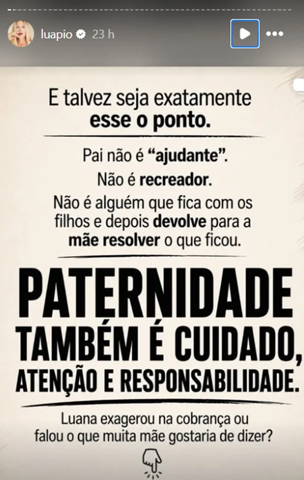 Luana Piovani alfineta em meio à treta com Pedro Scooby: “Não é ajudante” - destaque galeria Luana Piovani alfineta em meio à treta com Pedro Scooby: “Não é ajudante” - destaque galeria