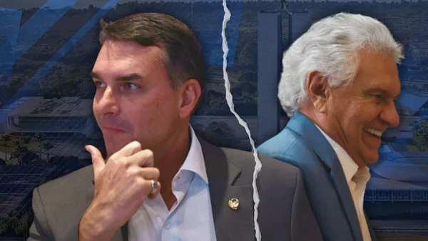 Flávio Bolsonaro e Ronaldo Caiado -- Metrópoles