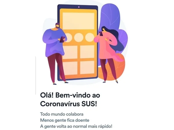 Imagem de abertura do aplicativo Coronavírus Sus