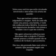 Dani Lopez compartilhou nota nas redes sociais sobre o caso. Dani Lopez compartilhou nota nas redes sociais sobre o caso.