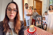 Letícia, Juliano Cazarré e os filhos