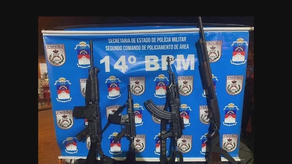 Armas apreendidas em confronto com bandidos da zona oeste do Rio