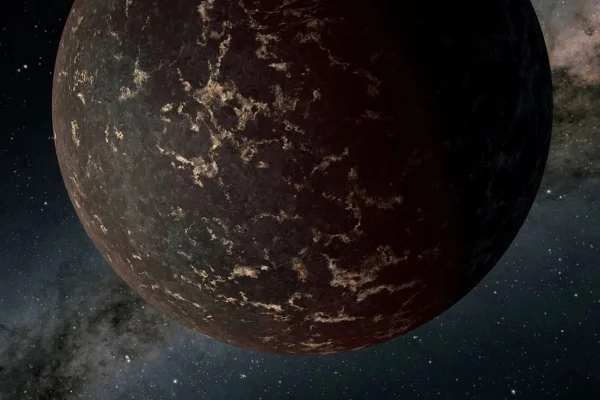 Ilustração colorida de exoplaneta LHS 3844b - Metrópoles