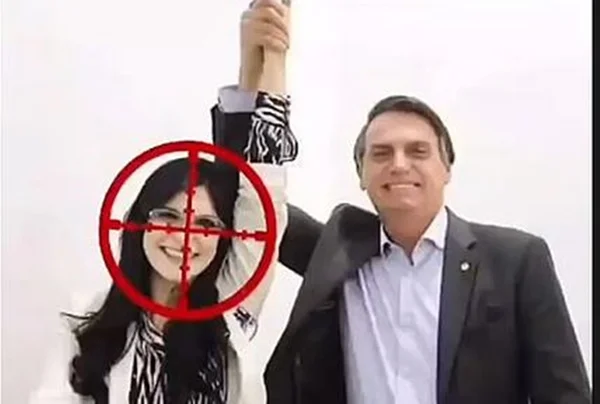 Eduardo Bolsonaro posta foto com alvo no rosto de deputada, que se diz “ameaçada”