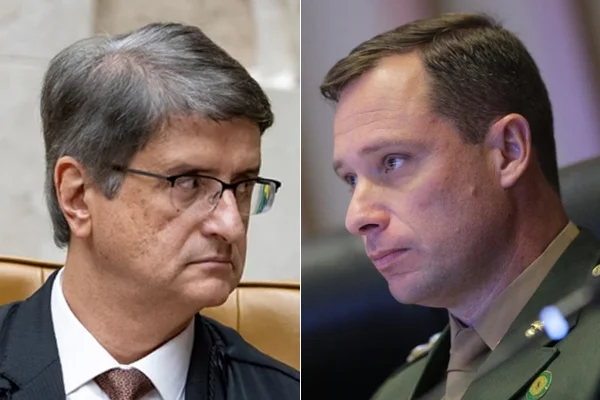 Montagem do procurador-geral da república, Paulo Gonet (esq.) e Mauro Cid (dir.)