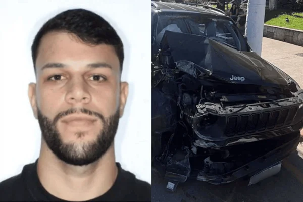 Colagem colorida de motorista bêbado que causou morte de nutricionista em acidente de trânsito - Metrópoles