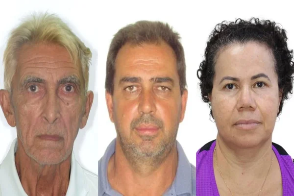 Foto colorida de Lourival Rodrigues de Paula Júnior, Marilac Rodrigues Sales de Paula e Lourival Rodrigues de Paula encontrados mortos dentro de um hotel abandonado em Goiás - Metrópoles