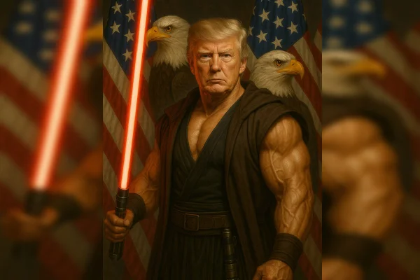 Imagem colorida de Trump vestido de Star Wars - Metrópoles