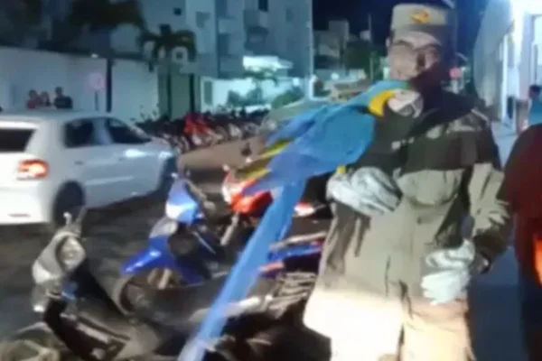 Arara é resgatada após ficar ferida ao levar choque em rede elétrica, em Caldas Novas, Goiás
