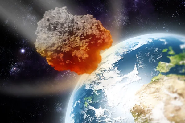 Imagem ilustrativa mostra asteroide em direção à Terra - Metrópoles