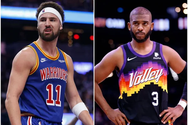 klay Thompson, do Golden State Warriors, e Chris Paul, do Phoenix Suns