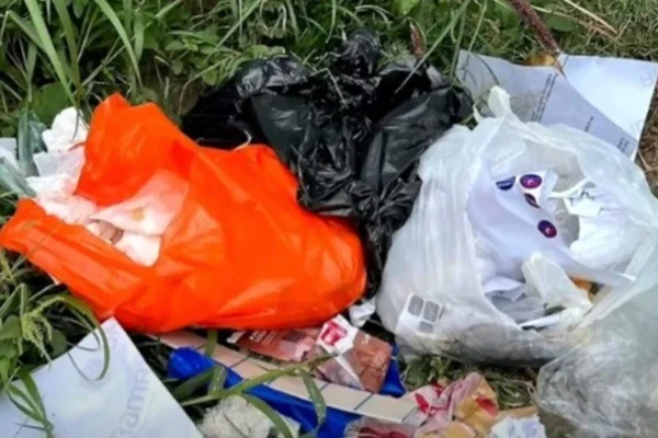 Imagem colorida de pilha de lixo onde feto morto foi encontrado na Paraíba - Metrópoles