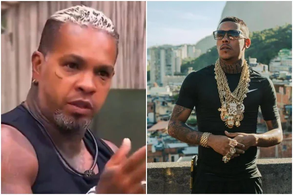 Montagem colorida com fotos de Rodriguinho e Poze do Rodo