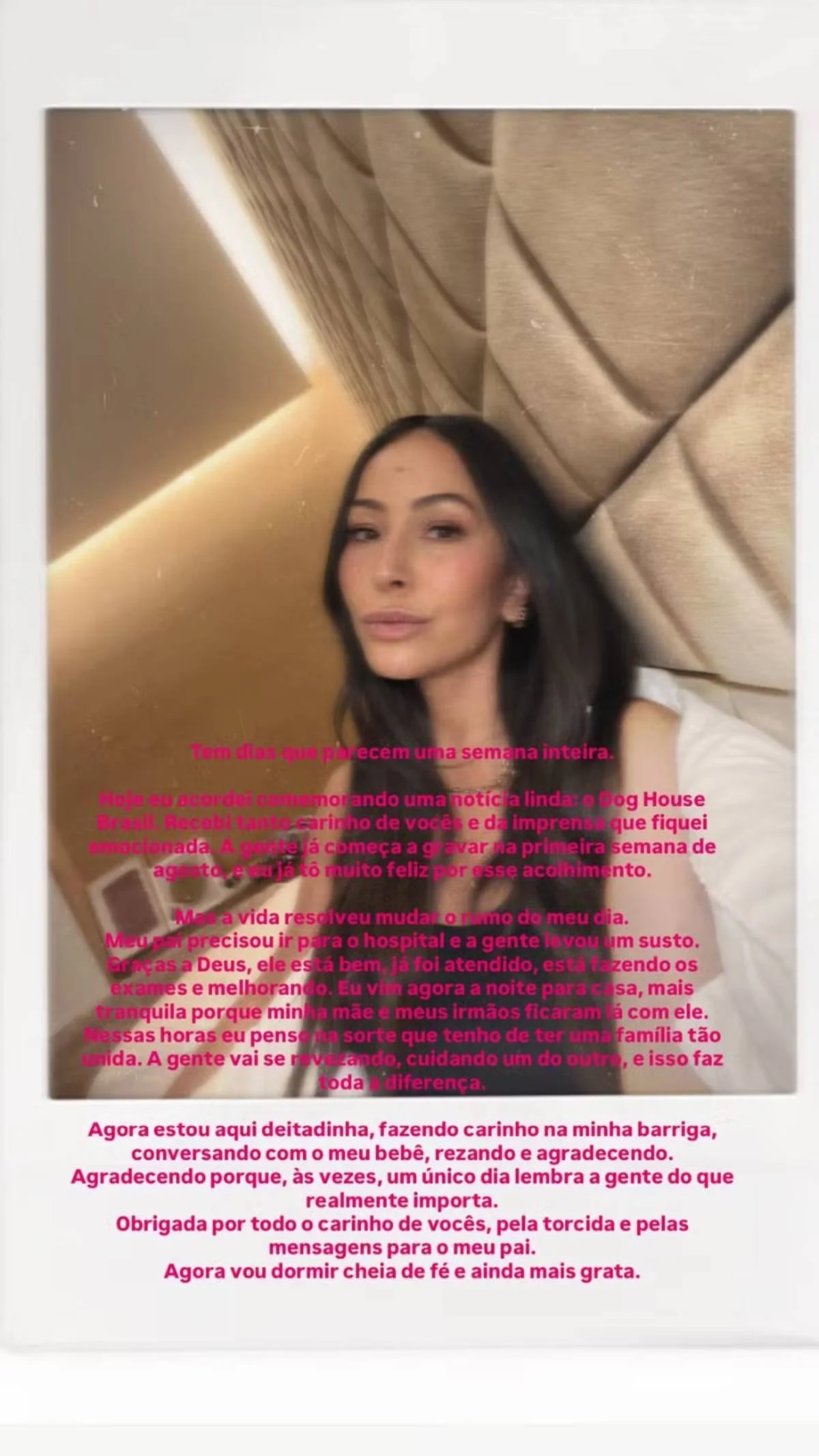 Sabrina Sato falou sobre o susto com o pai e desabafou nas redes sociais Sabrina Sato falou sobre o susto com o pai e desabafou nas redes sociais