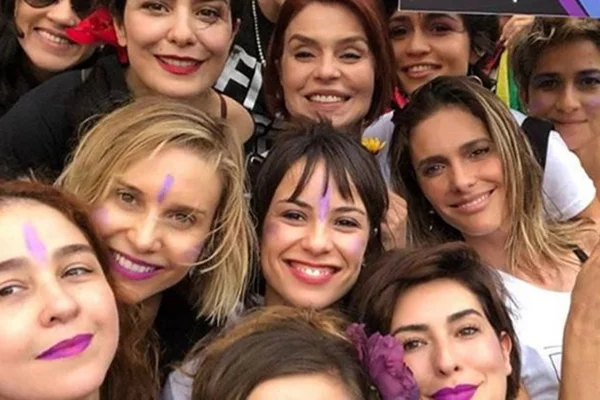 Atrizes da Globo em ato #EleNão contra Bolsonaro (Reprodução)