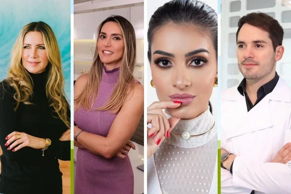 Cristina Salaro, Laís Rios, Nayane Braga e Francisco Campos, dermatologistas DF