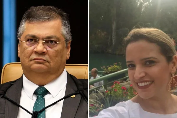 Imagem colorida mostra Flavio Dino e Karina Gomes. Metrópoles