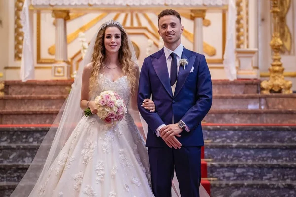 Foto colorida de Diogo Jota e Rute Cardoso - Metrópoles