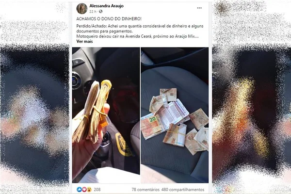 Casal acha R$ 2,4 mil, faz campanha e descobre dono: um motoboy desesperado