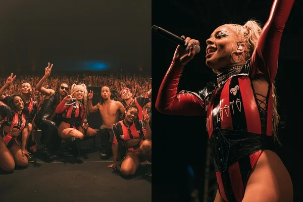 Gloria Groove durante show em Fortaleza (Foto: Luis Melo)