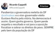 Ex-candidatos ao GDF repercutem vitória de Celina Leão - imagem 3