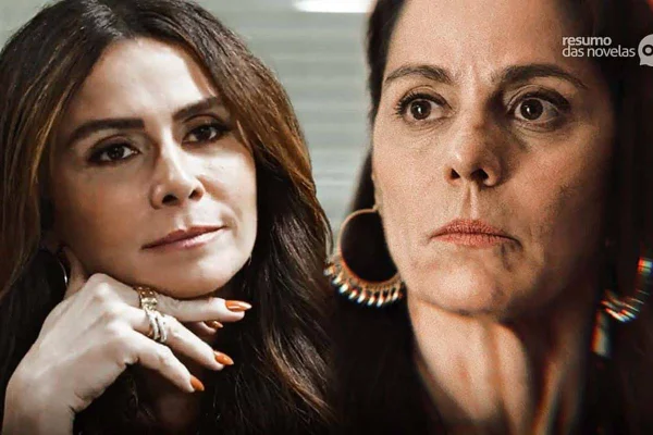 Montagem colorida de Helô (à esquerda) e Pilar (à direita), personagens da novela Travessia - Metrópoles