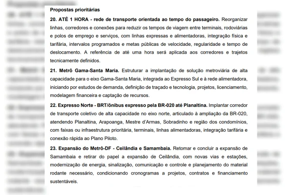 Novas estações e linhas: veja propostas dos candidatos ao GDF para o Metrô - destaque galeria