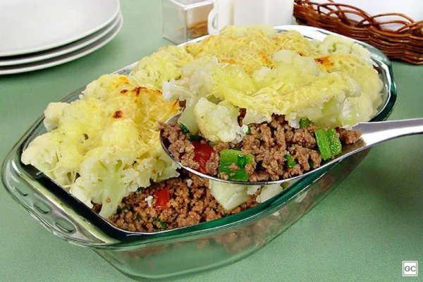 carne moída com couve-flor