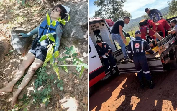 imagem colorida mulher é resgatado após acidente canos goias