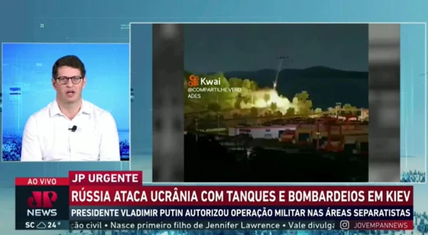 Transmissão da rede Jovem Pan inclui imagens do videogame Arma 3 como se fossem cenas reais da guerra entre Rússia e Ucrânia