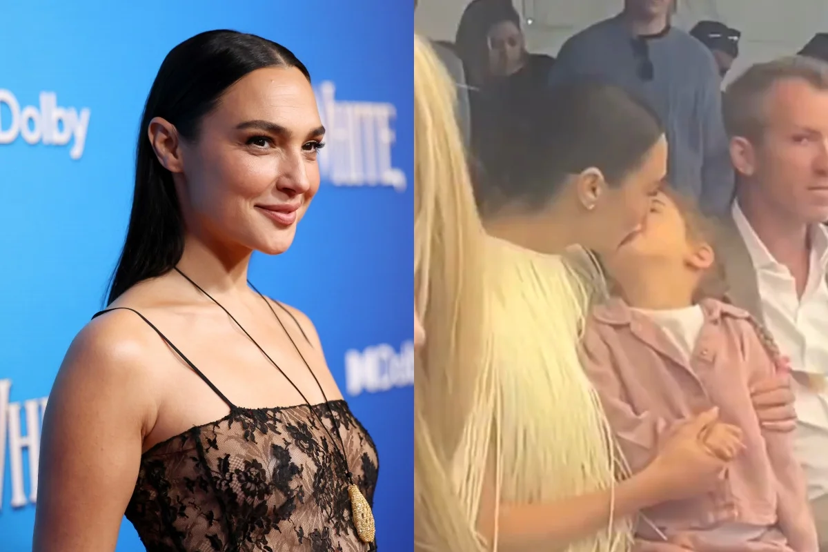 Gal Gadot foi flagrada dando selinho na filha de 4 anos Gal Gadot foi flagrada dando selinho na filha de 4 anos