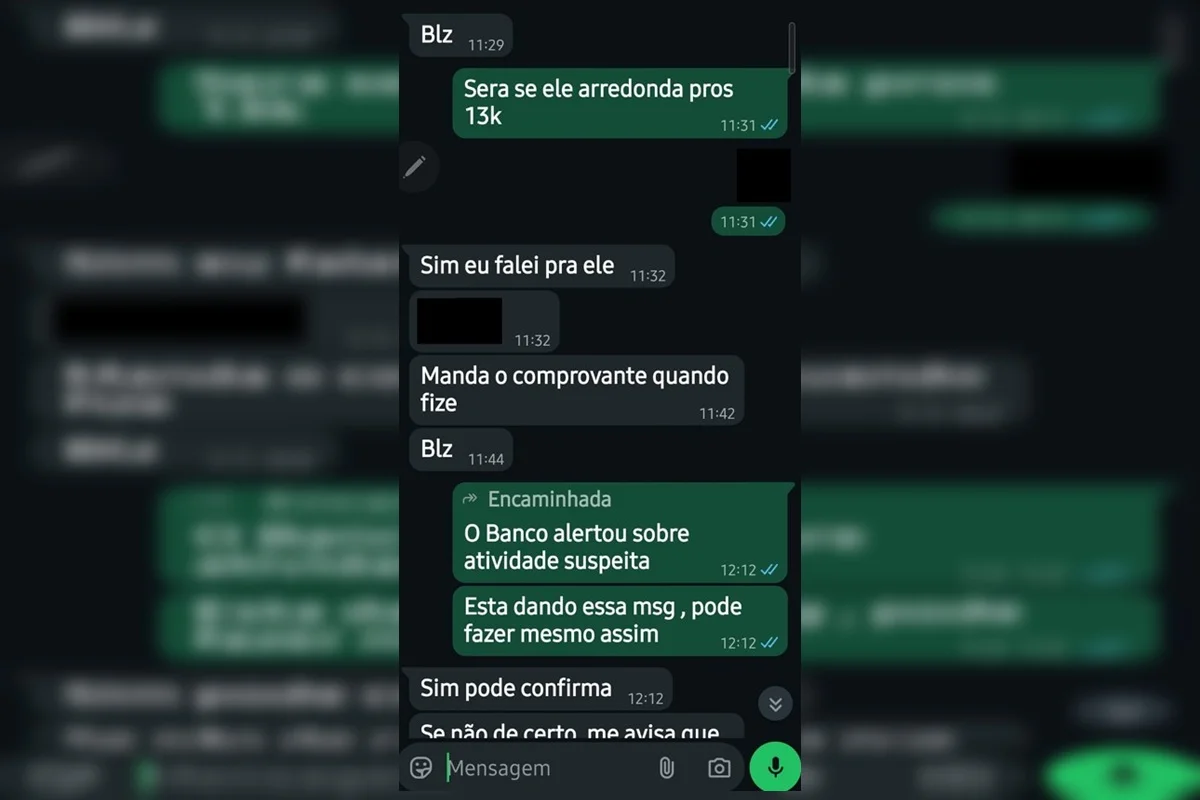 O banco alertou atividade suspeita O banco alertou atividade suspeita