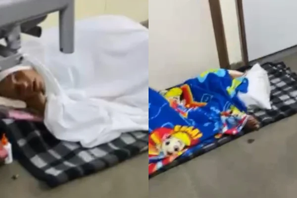 Pacientes dormem no chão por falta de leitos no Hospital de Base