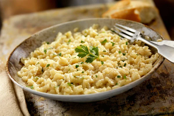Risoto de brócolis com queijo
