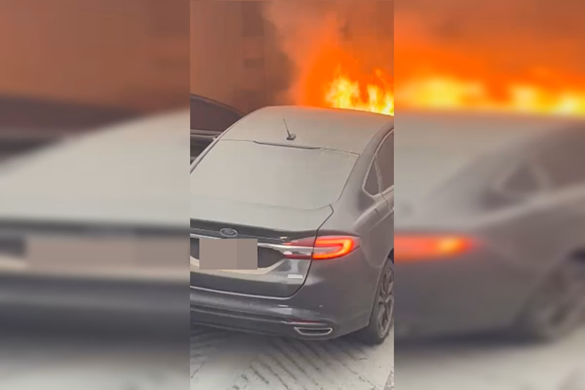 Imagem de carro incêndiado