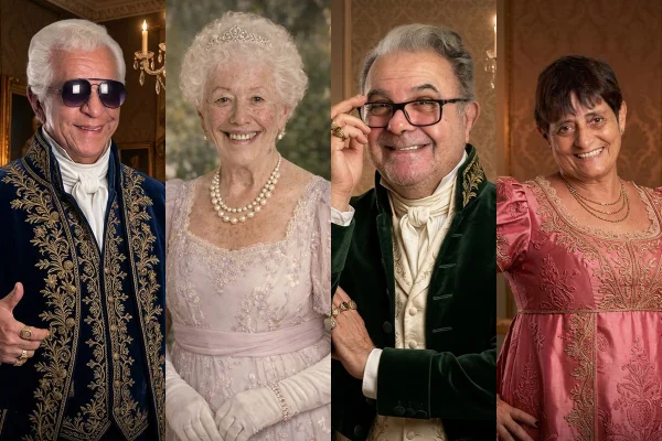 Retiro dos Artistas imagina residentes como personagens de Bridgerton - Metrópoles