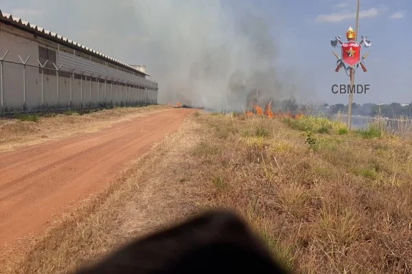 Incêndio em vegetação causa transtornos no presídio feminino do DF