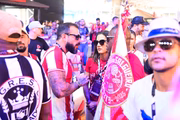 Marcelo Calil e Marcella Alves conversam na Cidade do Samba