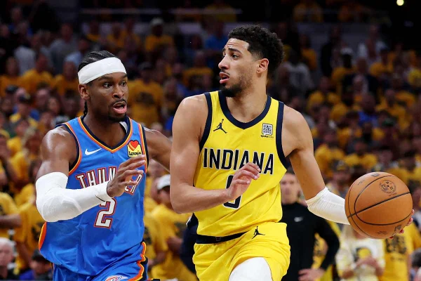 Imagem colorida da partida entre Pacers e Thunder - Metrópoles
