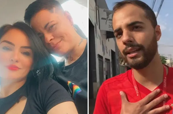 À esquerda, Angélica Francielly e Karuliny Divina, e, à direita, Renan Lemes, em Goiânia, Goiás