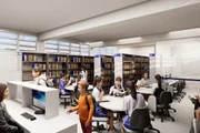Novo espaço da biblioteca do CEDLAN ganhou móveis, livros e computadores para os estudantes Novo espaço da biblioteca do CEDLAN ganhou móveis, livros e computadores para os estudantes