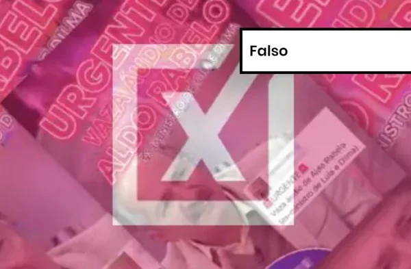 Imagem colorida de post falso sobre Aldo Rabelo