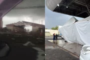 Vendaval destrói telhado dos bombeiros e tendas de feirão no interior de SP Vendaval destrói telhado dos bombeiros e tendas de feirão no interior de SP