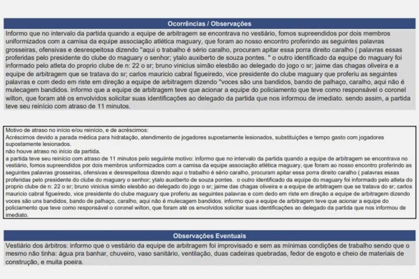 Série D ZeroUm: dirigentes do Maguary invadiram vestiário dos árbitros - destaque galeria