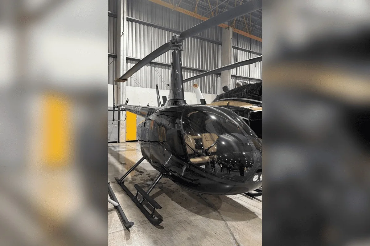 Helicóptero apreendido na Operação Sanakay, que mira esquema de pirâmide Helicóptero apreendido na Operação Sanakay, que mira esquema de pirâmide