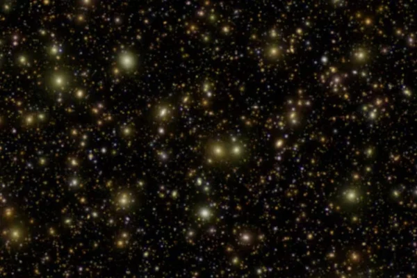 Simulação de um conjunto de galáxias usando o PhoSim: programa permite simular como os fótons viajam pela atmosfera e instrumentos de telescópios para produzir imagens “falsas” do céu que podem ser usadas para ajudar a treinar programas que vão analisar as imagens reais dos observatórios