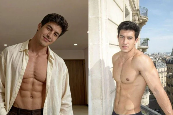 montagem com imagens de modelo feito por IA