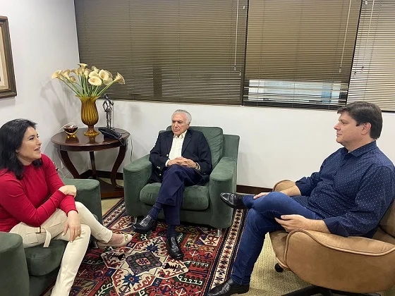 Simone Tebet, Baleia Rossi e Michel Temer