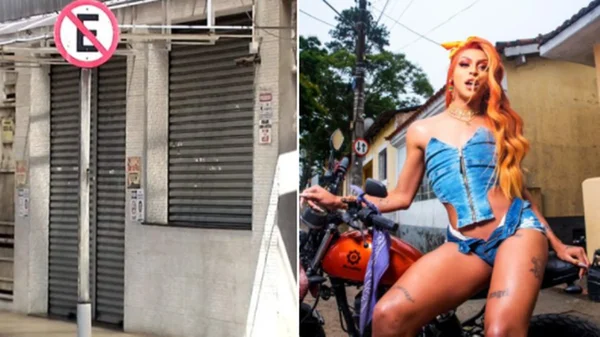 montagem com fotos do local do assassinato e Pabllo Vittar